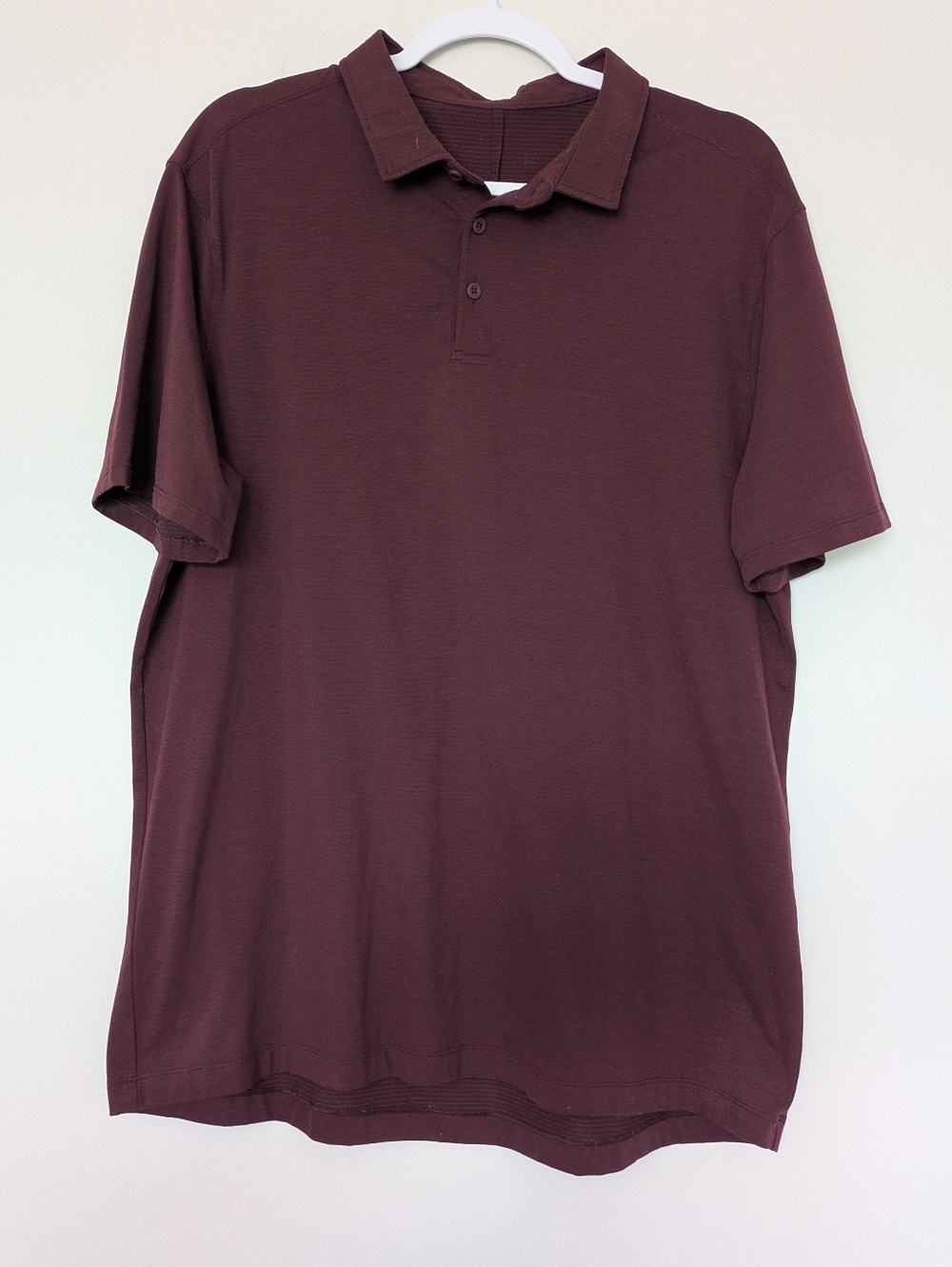 Lululemon Men's Short Sleeve Polo Shirt - Burgundy